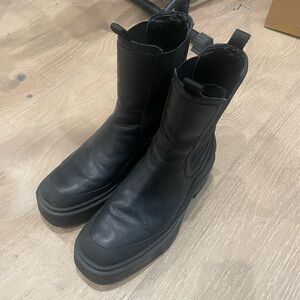 Sam Eldelman Black Leather Ankle Boots